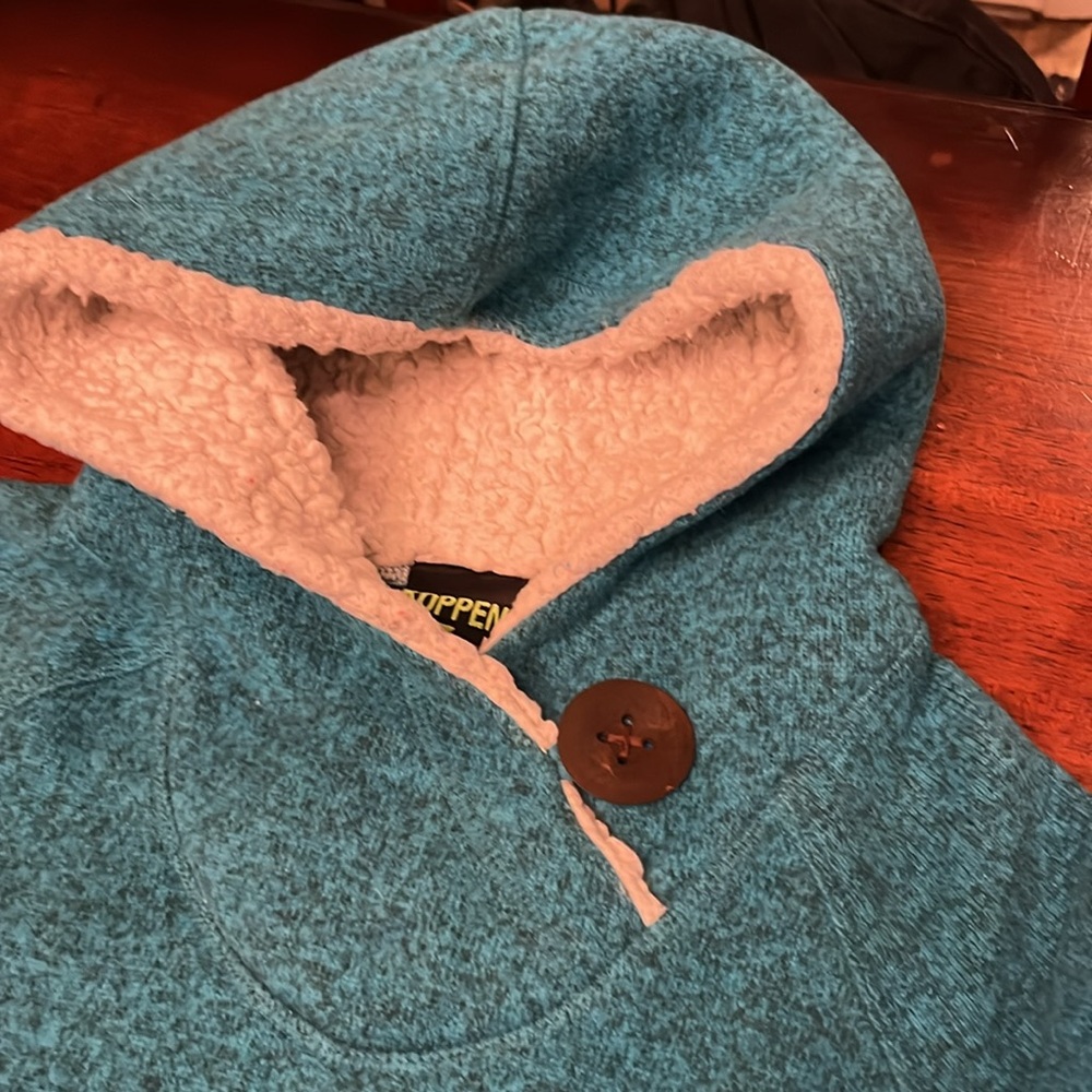 Köppen Blue Hooded Sweater Hoodie fleece lined size - Picture 6 of 8